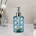 thumbnail image 7 of Gallickan Soap Dispenser, Rhombus Colored Glass Press Type for Liquid Soap Shampoo Shower Gel, Household Bathroom Decor Accessory, Blue, 7 of 7