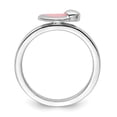 thumbnail image 2 of Sterling Silver Stackable Expressions Polished Pink Enameled Heart Ring, 2 of 6