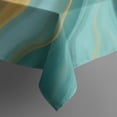 thumbnail image 4 of Teal Marble Gold Wave Pattern Rectangle Tablecloth 60"x102",Waterproof Polyester Rectangle Table Cloth, Wipeable Spillproof Polyester Tablecloth for Dining, Camping, Indoor and Outdoor, 4 of 6