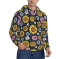 thumbnail image 2 of Naloa Colorful Sunflowers Men's Casual Hooded Collar Drawstring Hoodies Pullover Sweatshirts Casual Long Sleeve Shirts-Medium, 2 of 7