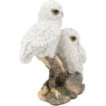 thumbnail image 3 of Ebros Mystical Two White Snowy Baby Owlets Perching On Tree Branch Statue 7"Wide, 3 of 4