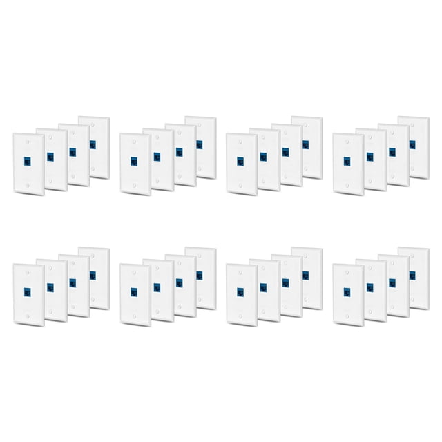 8X 4x Plaque Murale Ethernet Cat6 Sortie 1 Port RJ45 Réseau Femelle à Femelle Coupleur Mural Prise Blanche & Bleue