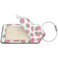 thumbnail image 4 of Rocae Strawberry for Leather Luggage Baggage Tags ID Label Privacy Cover ID Label with Stainless Steel Loop and Address Card, 4 of 5