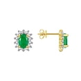 thumbnail image 2 of RYLOS Women's Yellow Gold Plated Silver Birthstone Set: Ring, Earring & Pendant Necklace. Gemstone & Diamonds, 6X4MM 6X4MM Emerald May Birthstone. Perfectly Matching Friendship Jewelry Size 9, 2 of 9