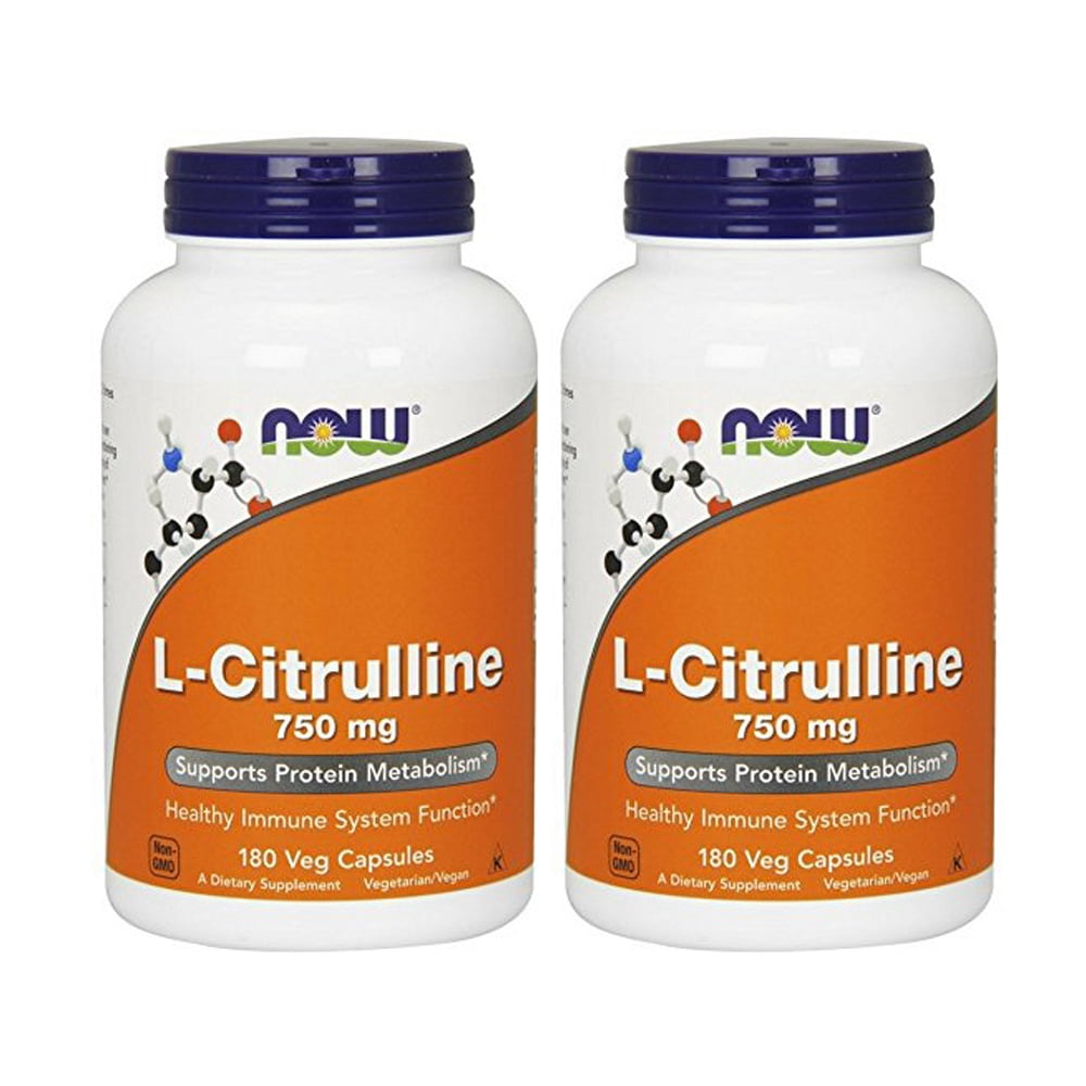 Now Foods L Citrulline 750 mg 180 Capsules (Pack of 2)