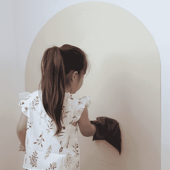 24"x46" Magnetic Ivory Arch Chalkboard Decal with Magnetic Tangram