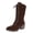 Brown, variant on Willtoo Women's Mid Calf Boots Retro Chunky High Heel Long Booties Fashion Faux Suede Casual Pointed Toe Shoes Lace Up Anti-Slip Dress Comfortable Fall Winter Boots
