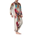 thumbnail image 2 of Fotbe Colorful Dachshund Art Pijama de Hombre con Estampado de Manga Larga, Conjunto de 2 Piezas, Ropa de Dormir Suave y Cómoda con Bolsillos-Medium, 2 of 7
