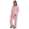 thumbnail image 3 of Moomaya Womens Solid 2 Pcs Nightwear Set Sleepwear Top & Pajama PJ NightSets, 3 of 8