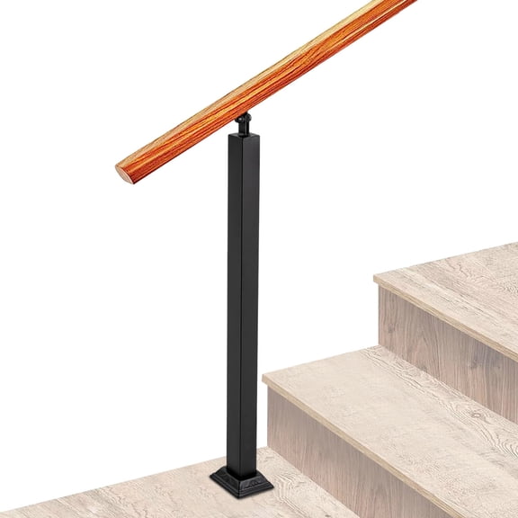 Adjustable Iron Stair Balusters Post with 270° Rotatable Head – Heavy‑Duty Black Metal Stair Railing Support, Rust‑Resistant Modern Staircase & Deck Handrail Bracket