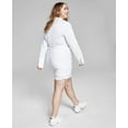 thumbnail image 4 of And Now This WHITE Women's Plus Size Ruched Poplin Shirtdress, US 1X, 4 of 4