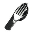thumbnail image 2 of Dusknt Picnic Portable Multifunctional Folding Tableware Disassembly Fork Spoon Knife Bottle Opener Black, Tableware, 2 of 7