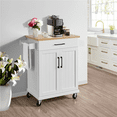 thumbnail image 3 of Renwick Rolling Kitchen Cart with Storage and Spice Rack, White, 3 of 8