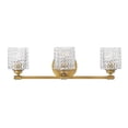 thumbnail image 1 of Hinkley 5043HB Elle Collection Three Light Bathroom Vanity Fixture with Clear Chevron Glass, Heritage Brass, 1 of 2