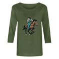 thumbnail image 4 of PNTUTB Women's 3/4 Sleeve Western Style Printed Casual T-shirt, 4 of 6
