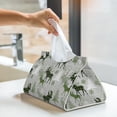thumbnail image 5 of Tissue Box Cover, green plaid Moose tree Rectangular Leather Tissue Holder - Tissue Case Facial Paper Organizer for Bathroom, Vanity Countertop, Tabletop, Car, Napkin, 5 of 6