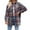Navy, variant on Women's Casual Fashion Loose Plaid Pocket Button Shirt Autumn and Winter Womens Zip Up Jacket Fleece Hooded Jackets Oversized Trench Coat Cardigan Coat Outwear