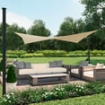 thumbnail image 2 of Coolaroo Ready to Hang Outdoor Sun Shade Sail Triangle 90% UV Block Protection for Backyard, Garden, Patio, Playground, 11'10" x 8' Rectangle, Pebble, 2 of 7