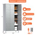 thumbnail image 5 of Aobabo Metal Storage Lockers for Employees, Steel Locker Cabinet with 15 Door Lockable,Industrial Storage Locker Cabinet for Gym,School,Office,Assembly Required (Light Gray, 15 Doors), 5 of 7