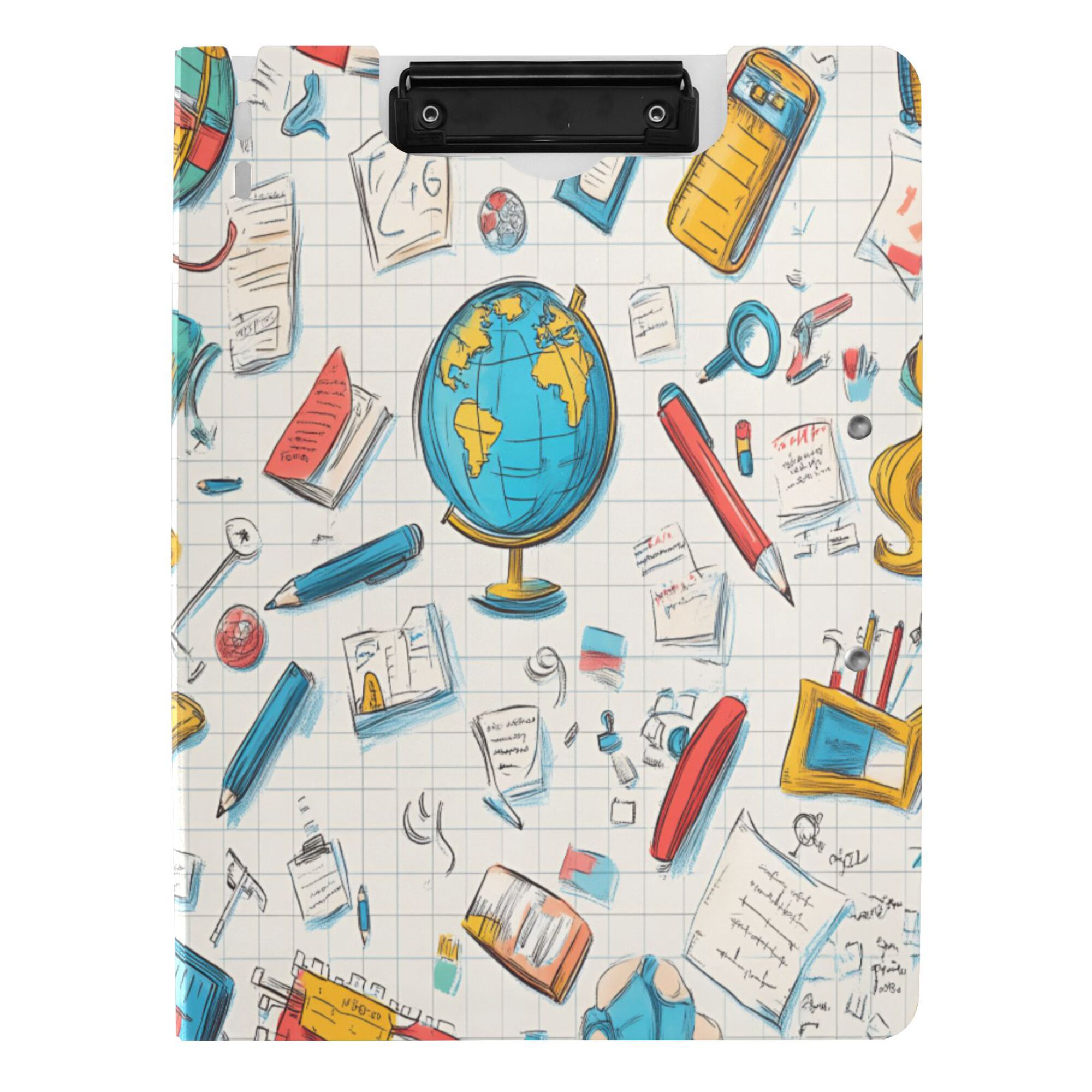 FORMRS A4 Clipboard Folder with Pen Holder Horizontal Foldable School Office Binder, Colorful School