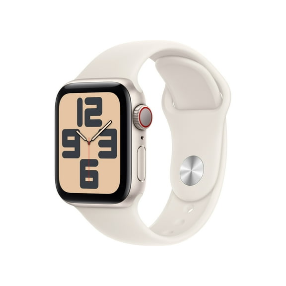 Open Box Apple Watch SE (2nd Gen) [GPS   Cellular] Smartwatch with 40mm Starlight Aluminum Case with Starlight Sport Band - M/L. Fitness & Sleep Tracker, Crash Detection, Heart Rate Monitor