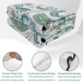 thumbnail image 4 of Full Quilt Set 78''x90'', Teal Paisley Floral Lightweight Summer Bedspread Coverlet Set with 2 Pillow Shams, Boho Ethnic Tribe Traditional Breathable All Season Quilt Bedding for Bedroom/Guest Room, 4 of 9