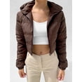thumbnail image 3 of Chaqueta de invierno nueva de algodón acolchado con capucha de color sólido y estilo europeo y americano para mujer, 3 of 6