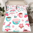thumbnail image 2 of Castle Fairy Kids Girls Kawaii Snowman 3Pcs Twin Sheet Sets,Happy New Year Twin Fitted Sheet,Xmas Christmas Festival Theme Breathable Flat Sheet,Lightweight Room Decor, 2 of 7