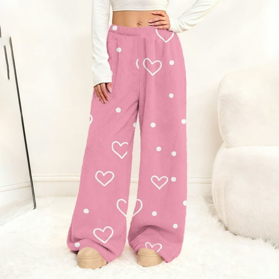 Wideleg Sweatpants Pluz Size Women's Casual Solid Color Drawstring Elastic Waist Sweatpants Side Pockets Pink S