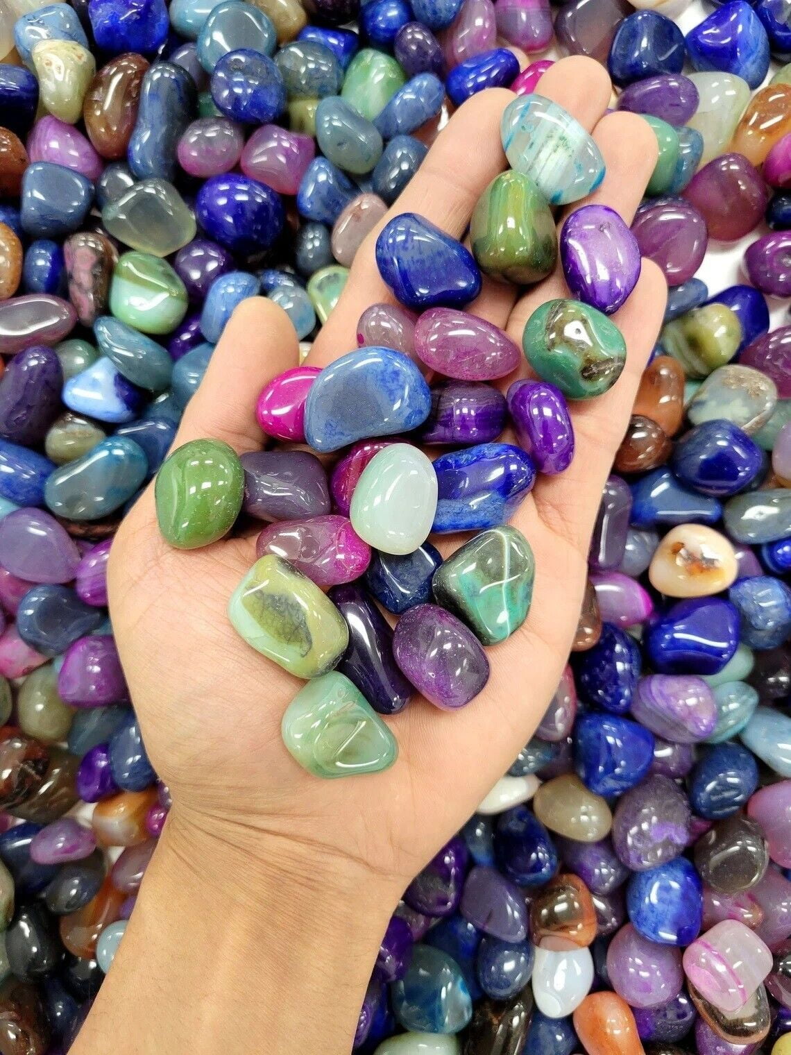 3lb JUMBO Lot Polished Rocks - Tumbled Stones Gemstone Mix - Healing and  Reiki