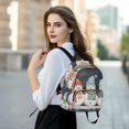 thumbnail image 6 of FORMRS Mini Backpack Purse for Women Quilted Travel Daypack Casual Shoulder Bag, Green Snowmen, 6 of 7