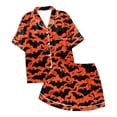 thumbnail image 7 of Halloween Pjs Women Two Piece Silk Pijamas Women Set Pumpkin Ghost Printed Womens Shorts Pajama Set Button Up Loungewear Sets Woman Sleepwear For Women, 7 of 7