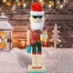 thumbnail image 5 of Figuras de Cascanueces de Madera de 38cm, Decoración de Cascanueces de Navidad, Estatua de Títeres de Cascanueces, para Rojo BLESIY Figuras de Cascanueces, 5 of 8