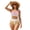 Ice Cream & Waffle Cone Print, variant on Playful Ice Cream Print High Waisted Bikini Set 2 Piece Halter Drawstring Swimsuit with Waffle Cone Design for Summer Beach Pool Vacations