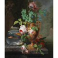 thumbnail image 3 of Jean Baptiste Berré 20x23 Black Modern Framed Museum Art Print Titled - Still Life with Flowers in a Vase and Goldfish Bowl, 3 of 5