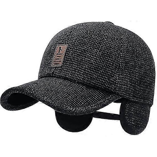 Gorra de invierno para hombre, ajustable, cálida, deportiva, de golf, de béisbol, con orejeras, gruesa, de 55 a 60 cm.
