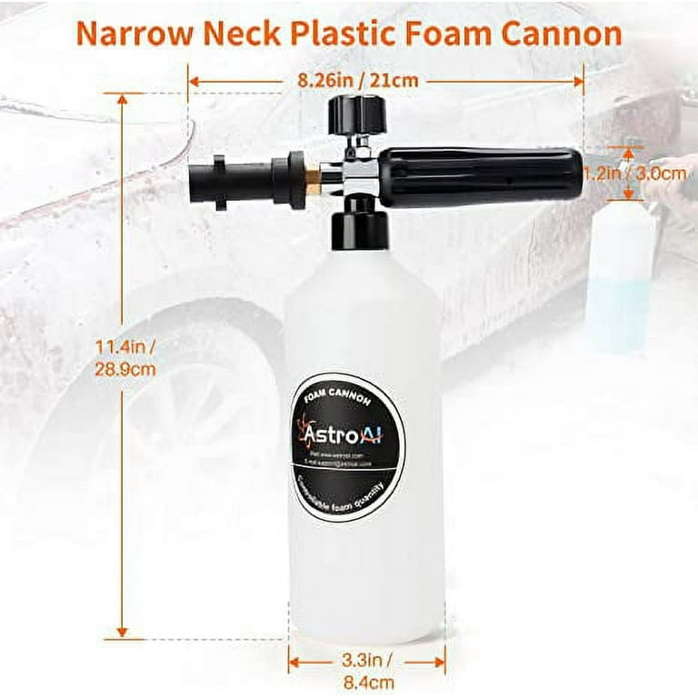 AstroAI 1 Liter Bottle Foam Cannon, Foam Sprayer, Foam Cannon for Pressure Washer IKFCNS