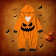 thumbnail image 2 of FEIFLY Halloween Printed Hooded Zipper Home Jumpsuit Pumpkin Onesie Family Matching Romper Holiday Loungewear For Toddler Baby, 2 of 4