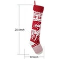 thumbnail image 4 of Coolmade 3 Pack Knit Christmas Stockings, 26 Inch Extra Long Hand-Knitted Maroon/White Big & Little Reindeer Snowflakes Holiday Décor (Big Reindeer, Little Reindeer, Snowflakes), 4 of 8