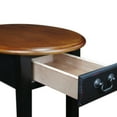 thumbnail image 5 of Leick Home 9042-SL One Drawer Oval Side Table with Shelf, Medium Oak and Slate Black, 5 of 16