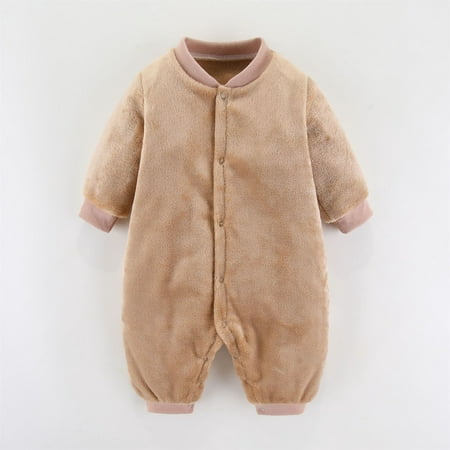 

Gubotare Onesies Organic Cotton Baby Boy Girl Zip up Sleep N Play Footless Long/Short Sleeve Khaki 12-18 Months