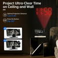 thumbnail image 4 of Reloj Despertador de Proyección para Recámara, Radio Despertador Digital con Puertos de Carga USB, Pantalla LED Grande de 7.3" y 4 Atenuadores Ajustables, Reloj Despertador Dual con Pantalla de Tempe, 4 of 8