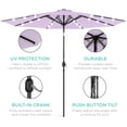 thumbnail image 6 of Best Choice Products 10ft Solar LED Lighted Patio Umbrella w/ Tilt Adjustment, UV-Resistant Fabric - Lavender, 6 of 8