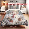 thumbnail image 3 of Yspwyqan Christmas Snowman 3 Piece Twin XL Size Bedding Set, Winter Snowy Pine Bed Comforter with 2 Pillow Shams for Kids, Soft Holiday Themed Bedding Collection, 3 of 7