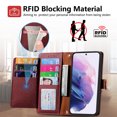 thumbnail image 6 of Wallet Case for Samsung Galaxy S22 Plus Women Men, Durable PU Leather Magnetic Flip Lanyard Strap Wristlet Zipper Card Holder Kickstand Wallet Phone Case Cover Full Body Protection, Red, 6 of 10