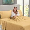 thumbnail image 6 of Clara Clark Split King Size Bed Sheets Set for Adjustable Beds - Deep Pocket 5 Piece - 1800 Hotel Luxury Soft Double Brushed Microfiber, Gold, 6 of 7