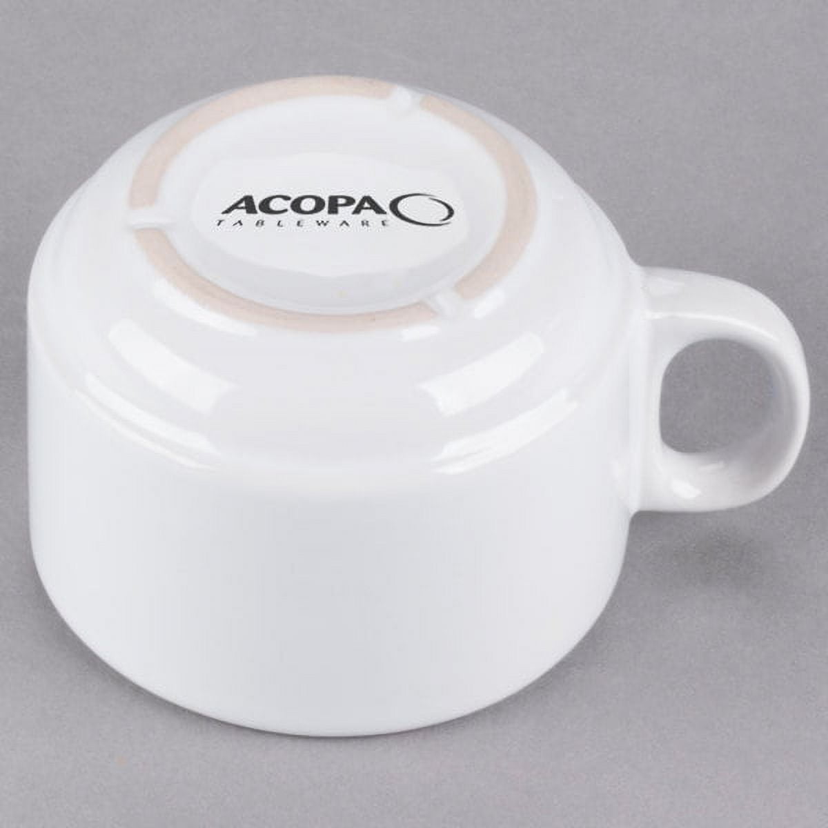 Acopa 8 oz. Bright White Rolled Edge Stoneware Mug - 36/Case
