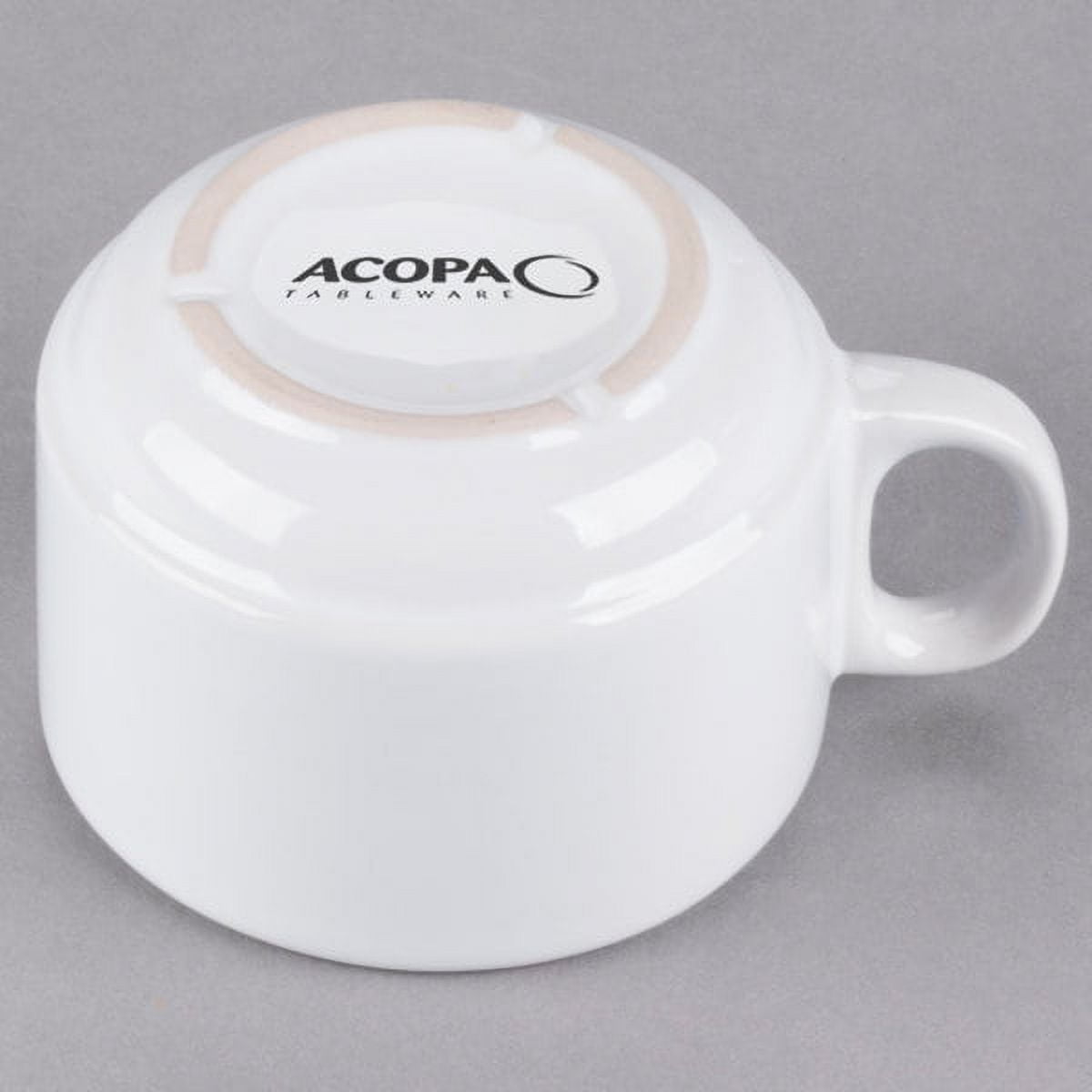 Acopa 3 oz. Stackable Rolled Edge Bright White Stoneware Espresso Cup -  36/Case