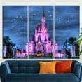 thumbnail image 3 of Disneyland Printed, Cinderella Castle Wall Decor, Starry Sky Wall Decor, Cinderella Castle, Kids Printed, Kids Room Printed, Canvas Wall Decor - Gold Framed, 3 of 9
