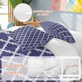 thumbnail image 2 of 3 Piece Quatrefoil Moroccan Pattern Duvet Cover Set Twin Size, Microfiber Comforter/Quilt Cover with Corner Ties and 2 Pillowcases, Geometric Blue Morocco All Season Soft Bedding with Zipper Closure, 2 of 8